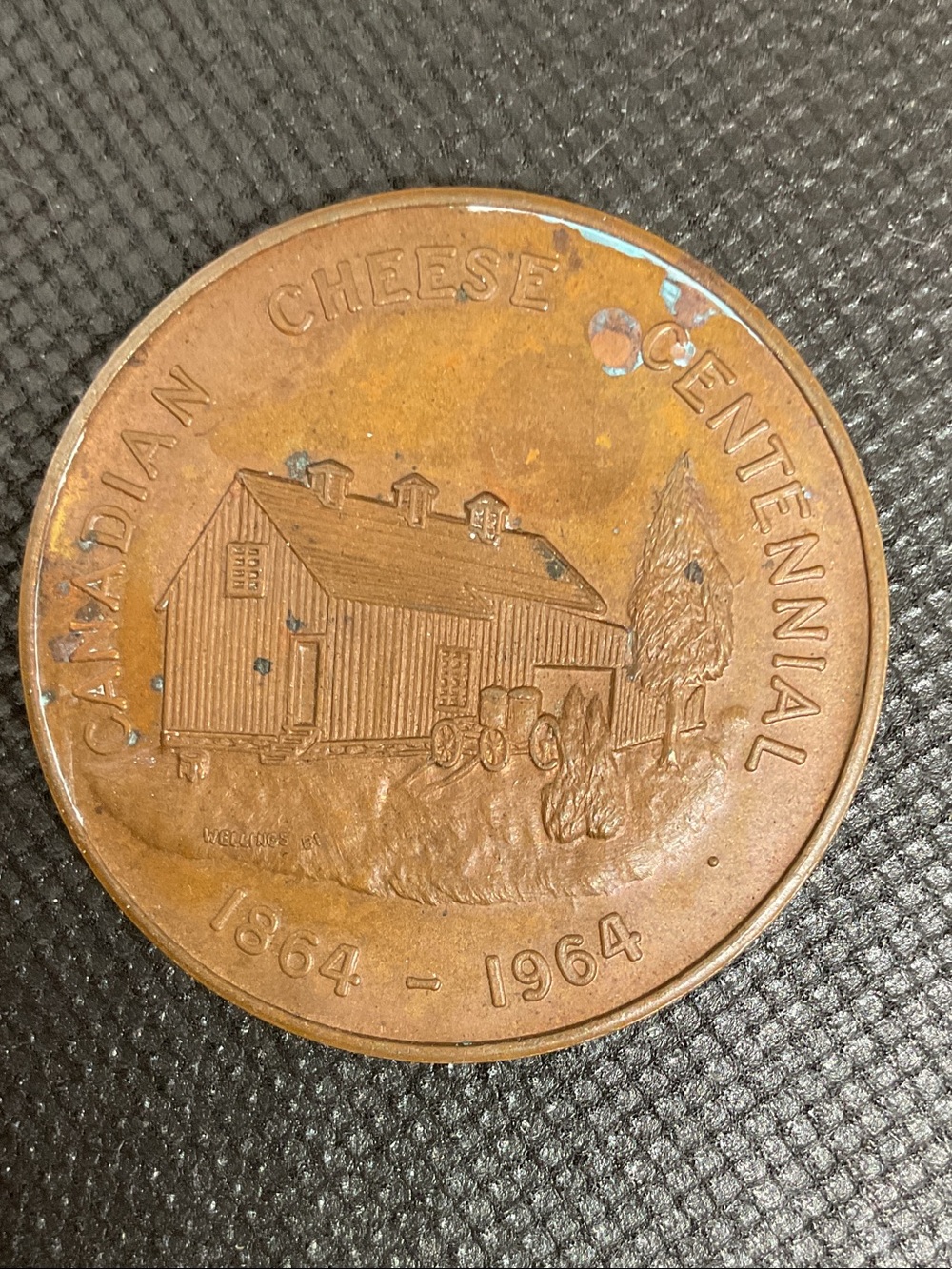 Vintage Canadian Cheese Centennial Commemorative Medal - Brown